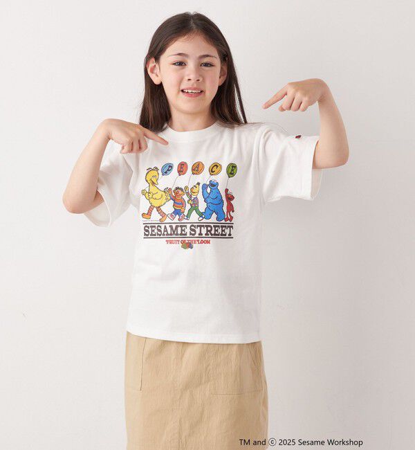 SHIPS any「FRUIT OF THE LOOM: SESAME STREET プリント Tシャツ<KIDS>」|Tシャツ・カットソー|