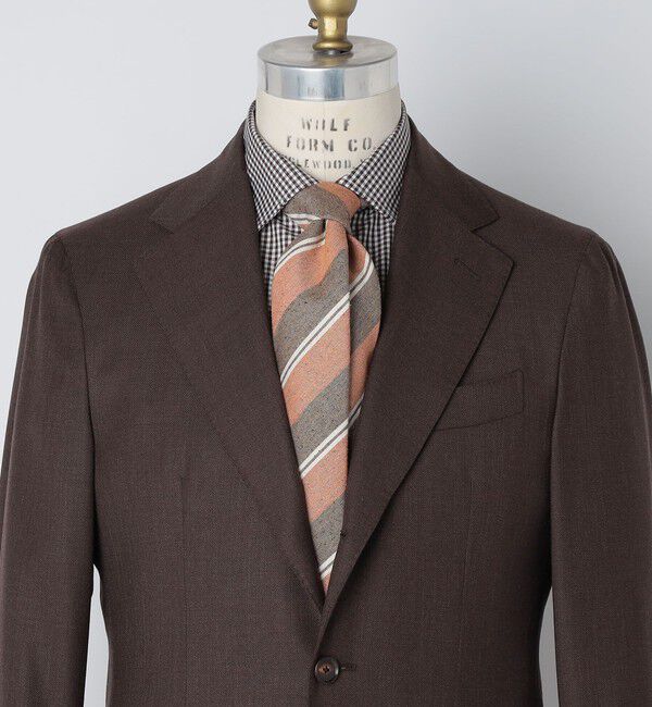 SHIPS「Puccini: シルク メランジ レジメンタル ネクタイ」|ネクタイ・蝶ネクタイ|ライトオリーブ