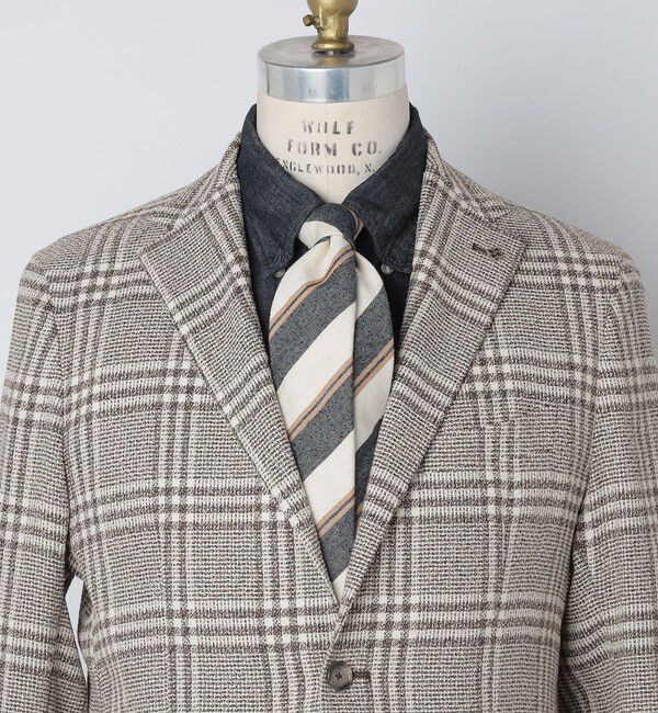 SHIPS「Puccini: シルク メランジ レジメンタル ネクタイ」|ネクタイ・蝶ネクタイ|ネイビー