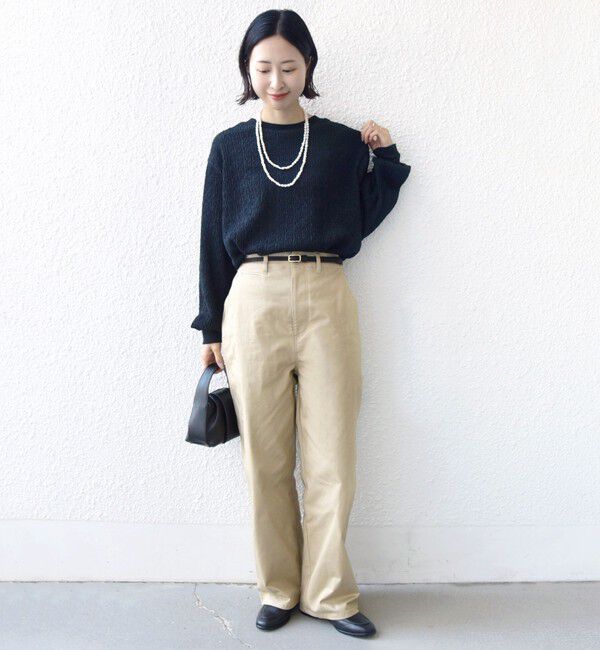 SHIPS for women「《予約》【WEB限定】〈手洗い可能〉ウェーブ クレープ ヘンリー 2WAY プルオーバー」|Tシャツ・カットソー|