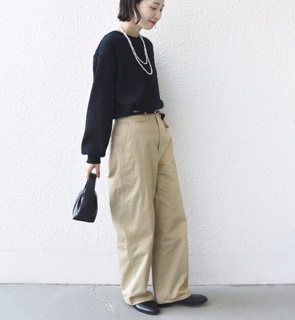 SHIPS for women「《予約》【WEB限定】〈手洗い可能〉ウェーブ クレープ ヘンリー 2WAY プルオーバー」|Tシャツ・カットソー|