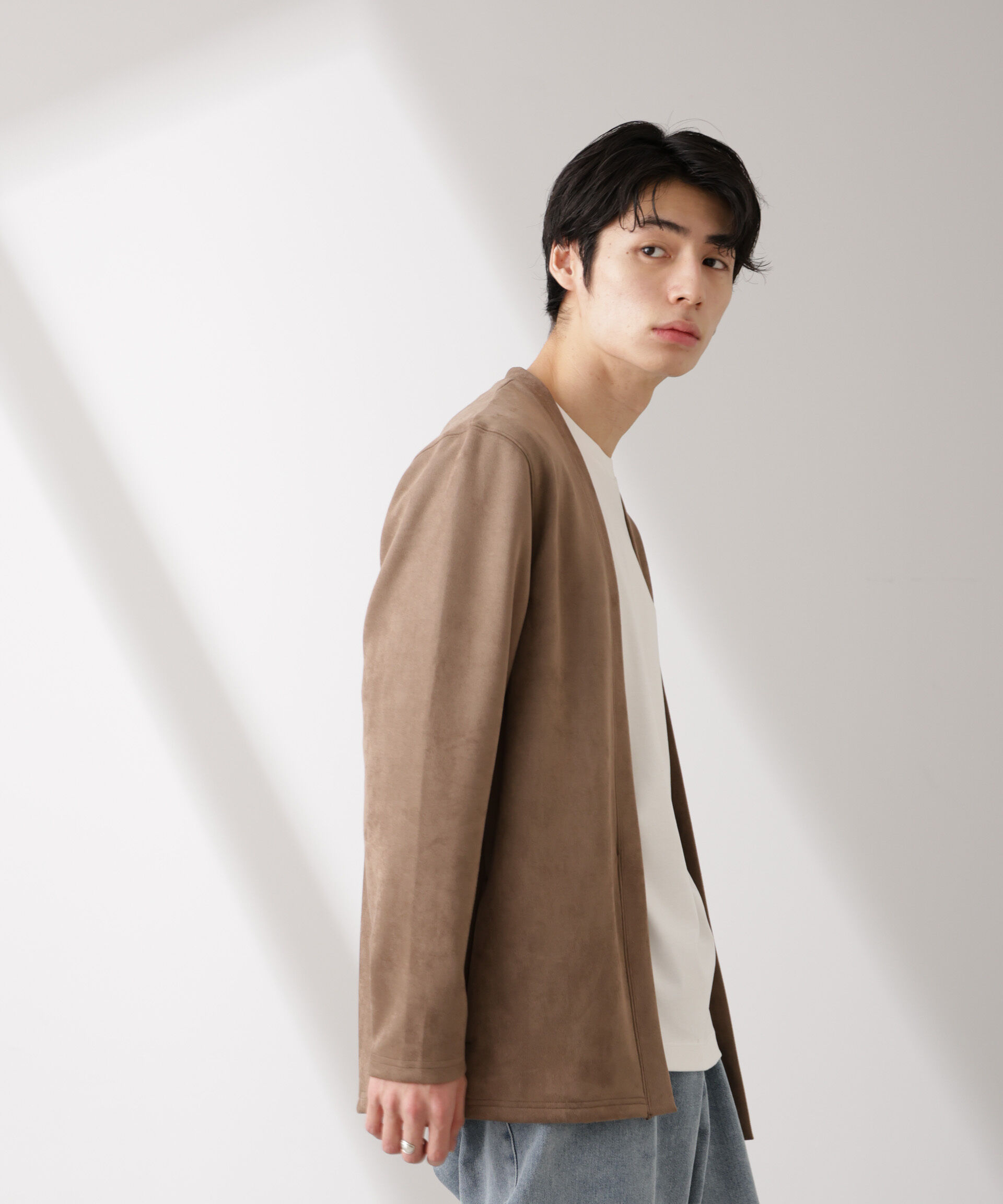 nano･universe「フェイクスエードトッパーカーディガン」|Tシャツ・カットソー|