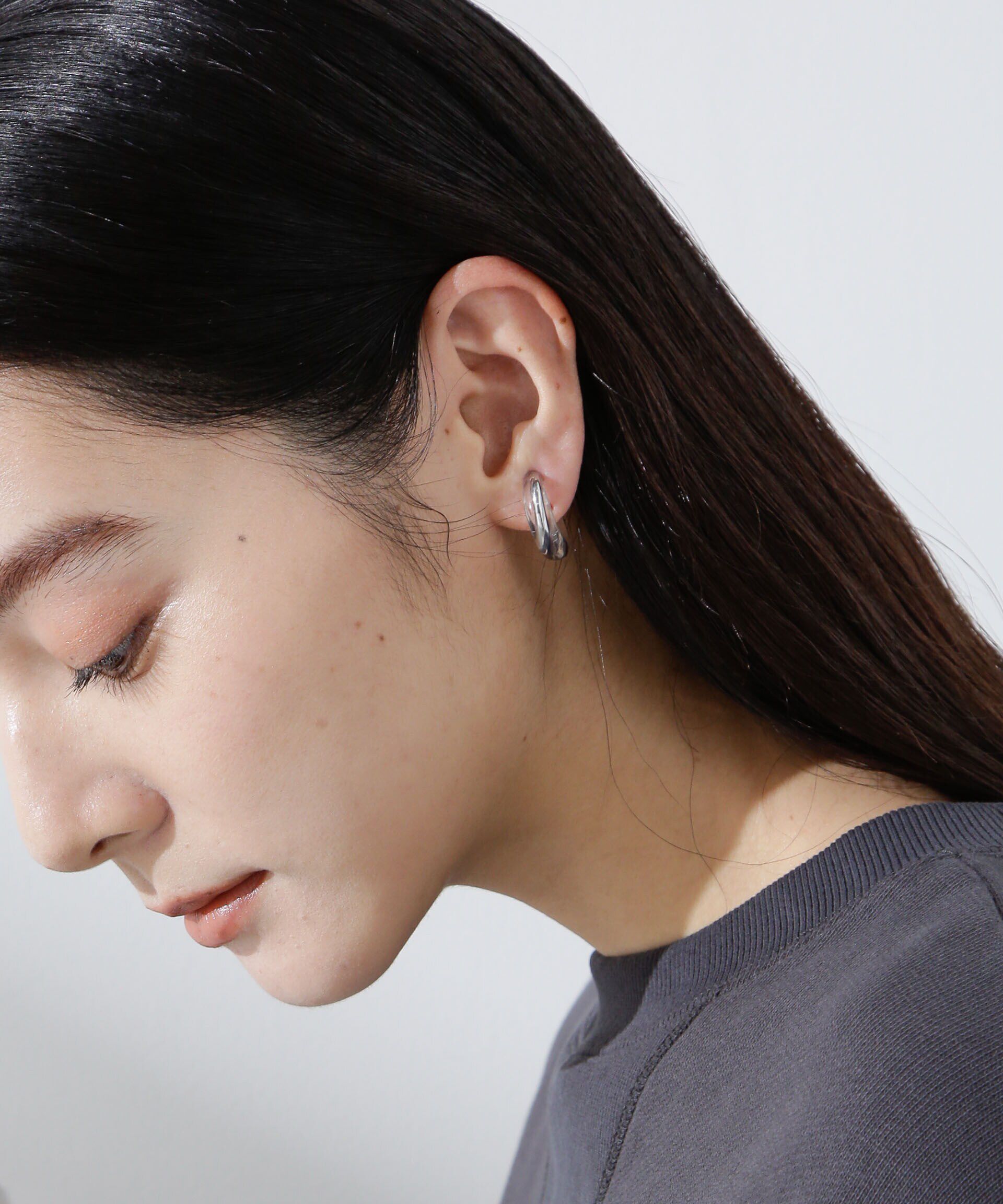 nano･universe「クリアフープピアス」|ピアス|シルバー