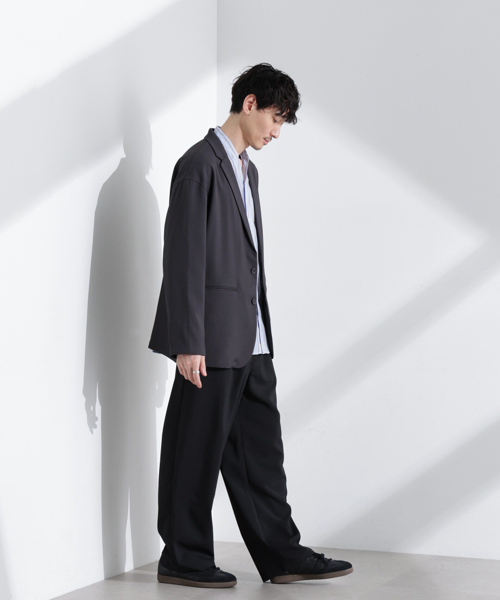 nano･universe「ドレープワイドジャケット（セットアップ可）」|テーラードジャケット|