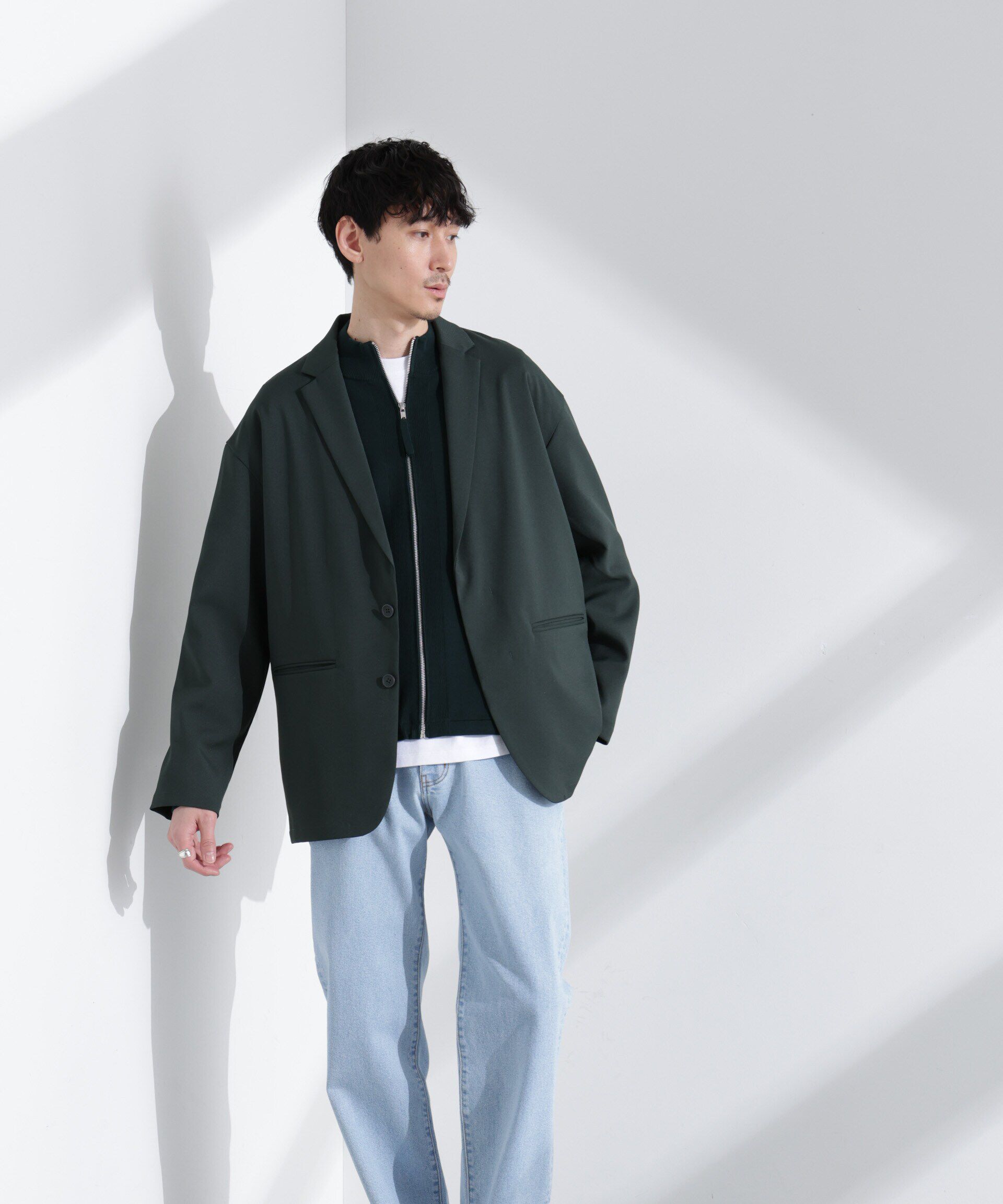 nano･universe「ドレープワイドジャケット（セットアップ可）」|テーラードジャケット|