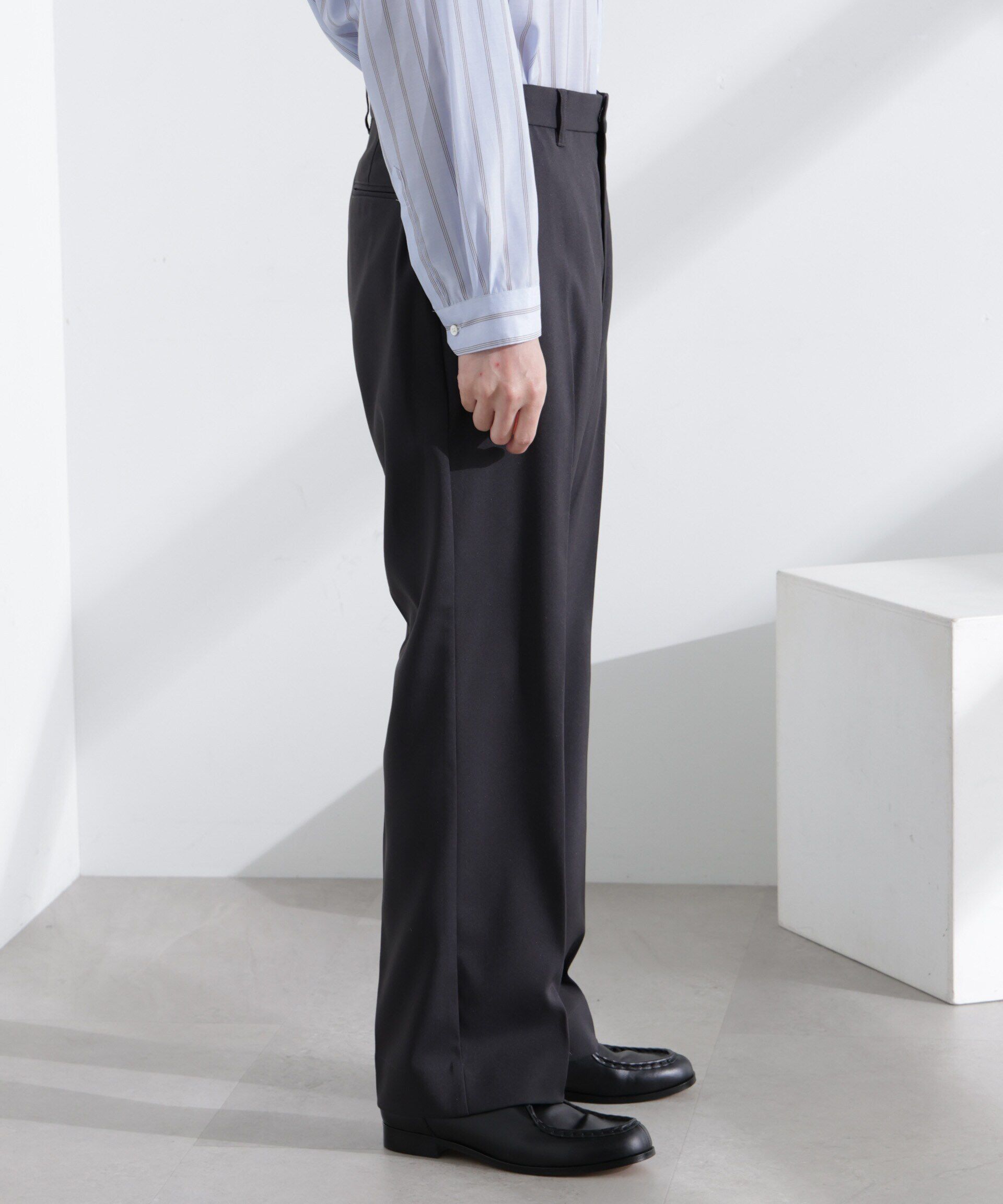 nano･universe「ドレープストレートスラックス（セットアップ可）」|チノ|