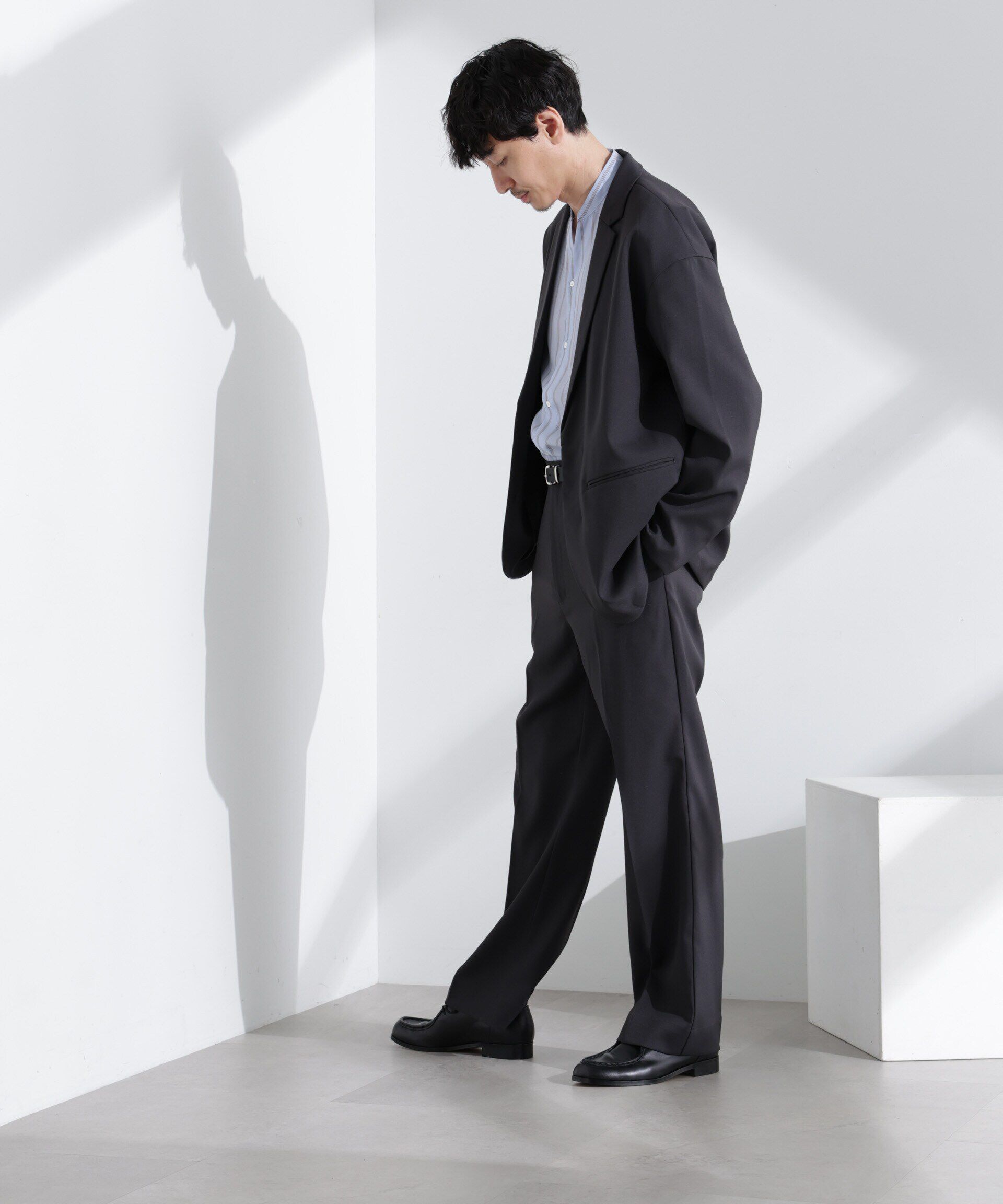 nano･universe「ドレープストレートスラックス（セットアップ可）」|チノ|