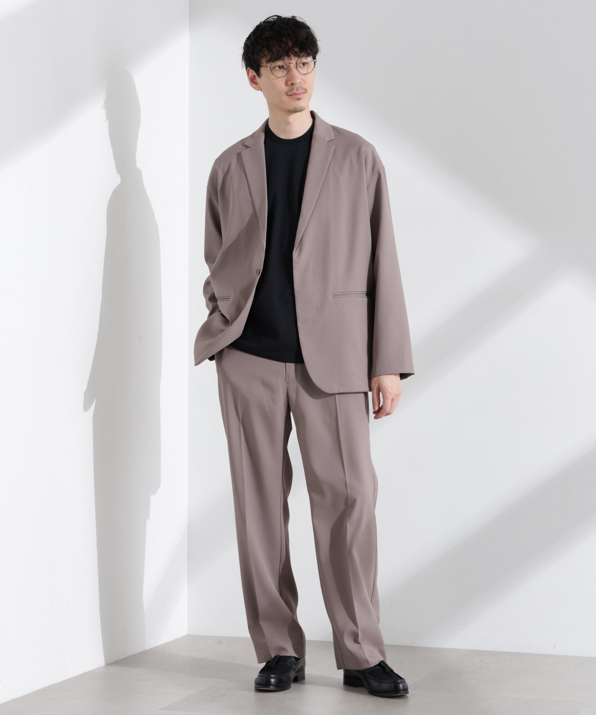 nano･universe「ドレープストレートスラックス（セットアップ可）」|チノ|