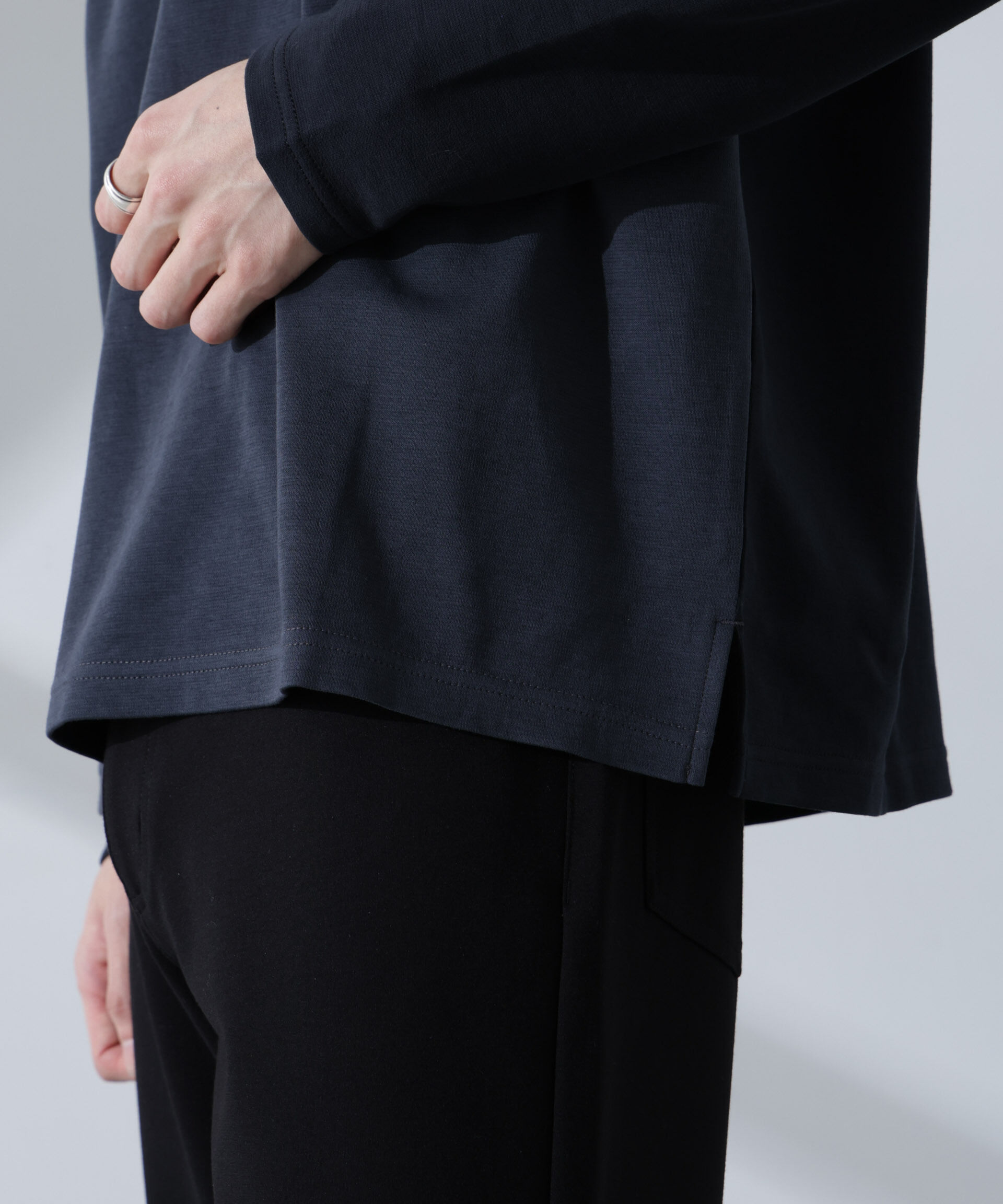 nano･universe「2トーンシルケットTシャツ 長袖」|Tシャツ・カットソー|