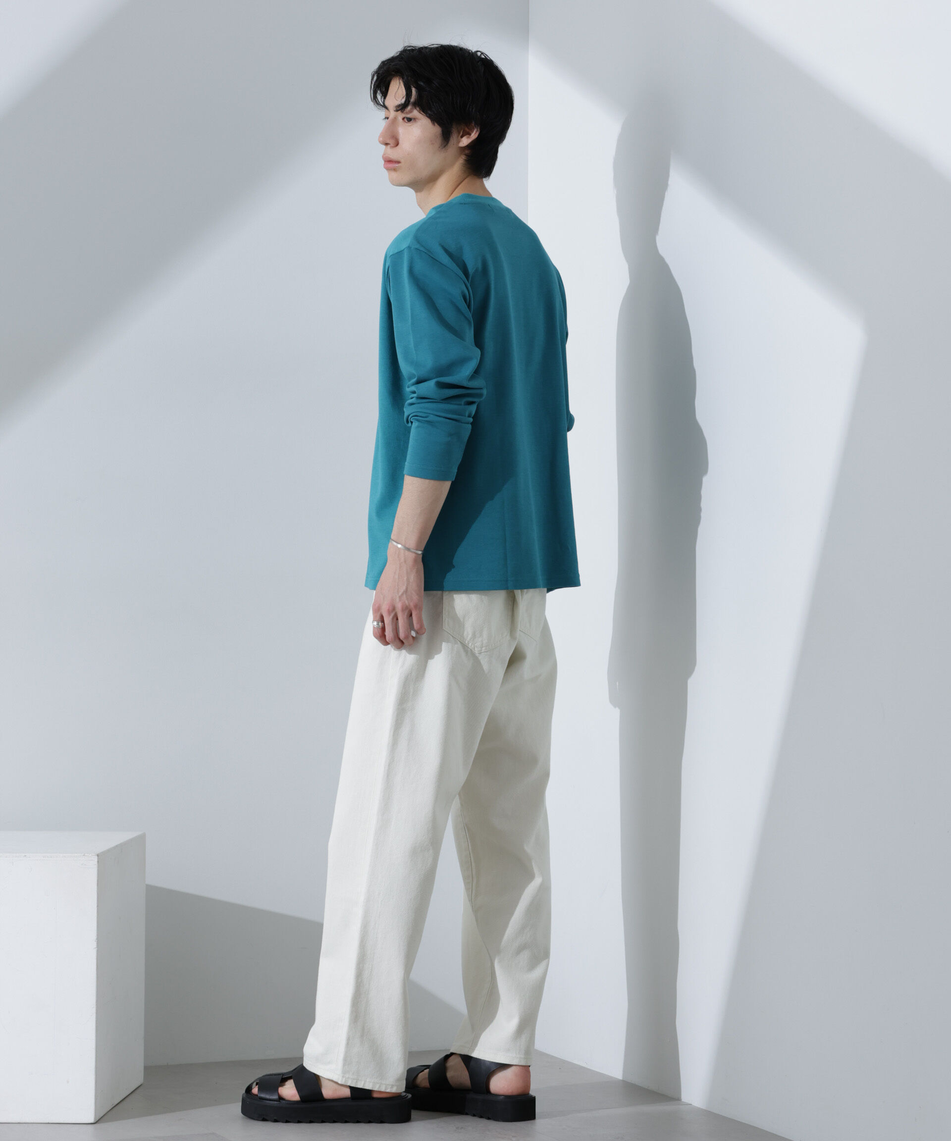 nano･universe「2トーンシルケットTシャツ 長袖」|Tシャツ・カットソー|