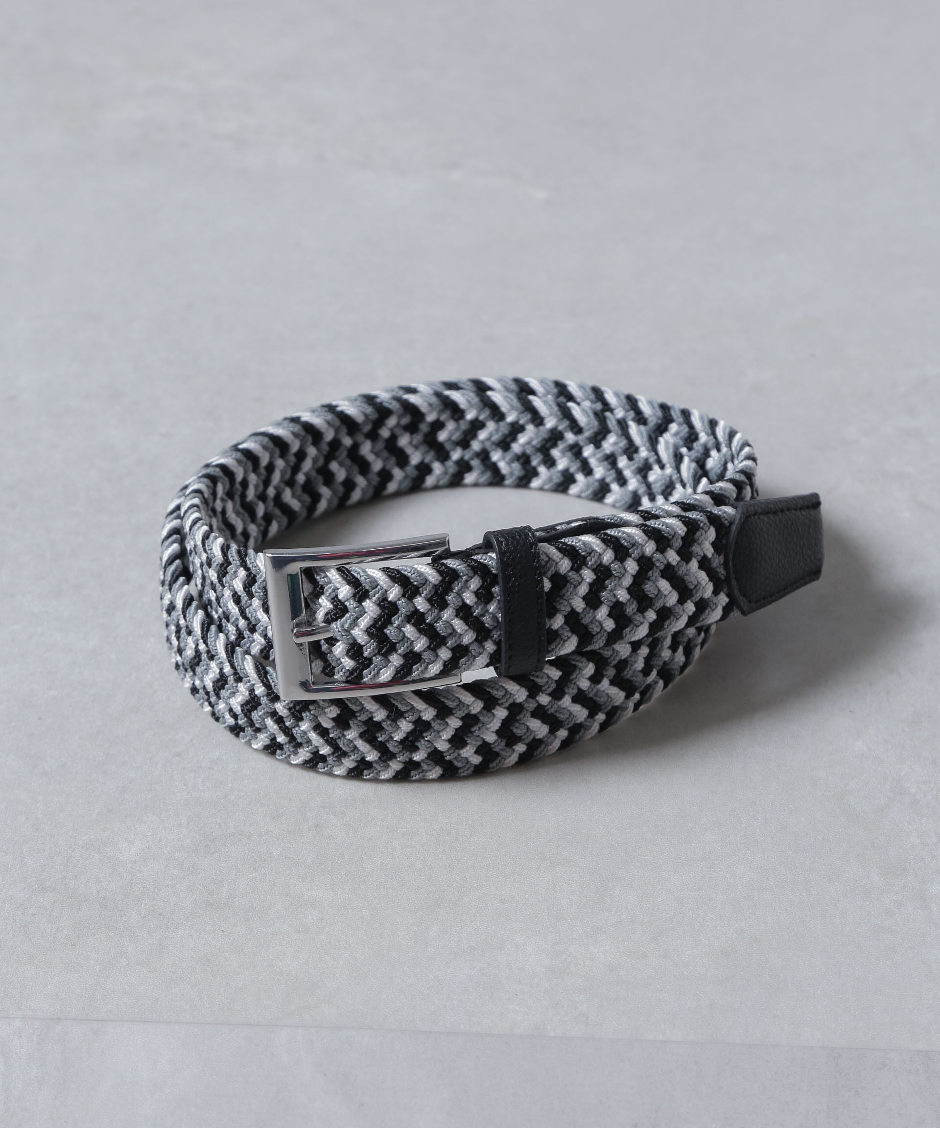 nano･universe「ゴムメッシュベルト」|ベルト|ブラック