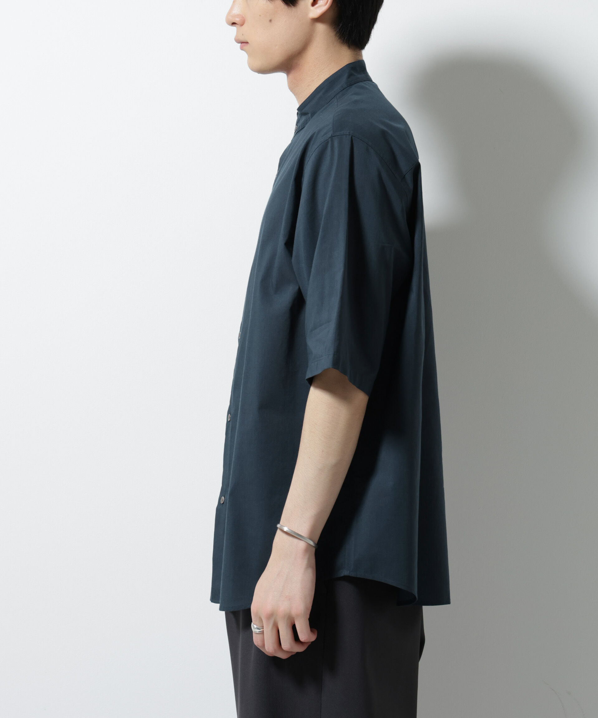 nano･universe「TEXBRID(R)バンドカラーシャツ 半袖」|シャツ・ブラウス|