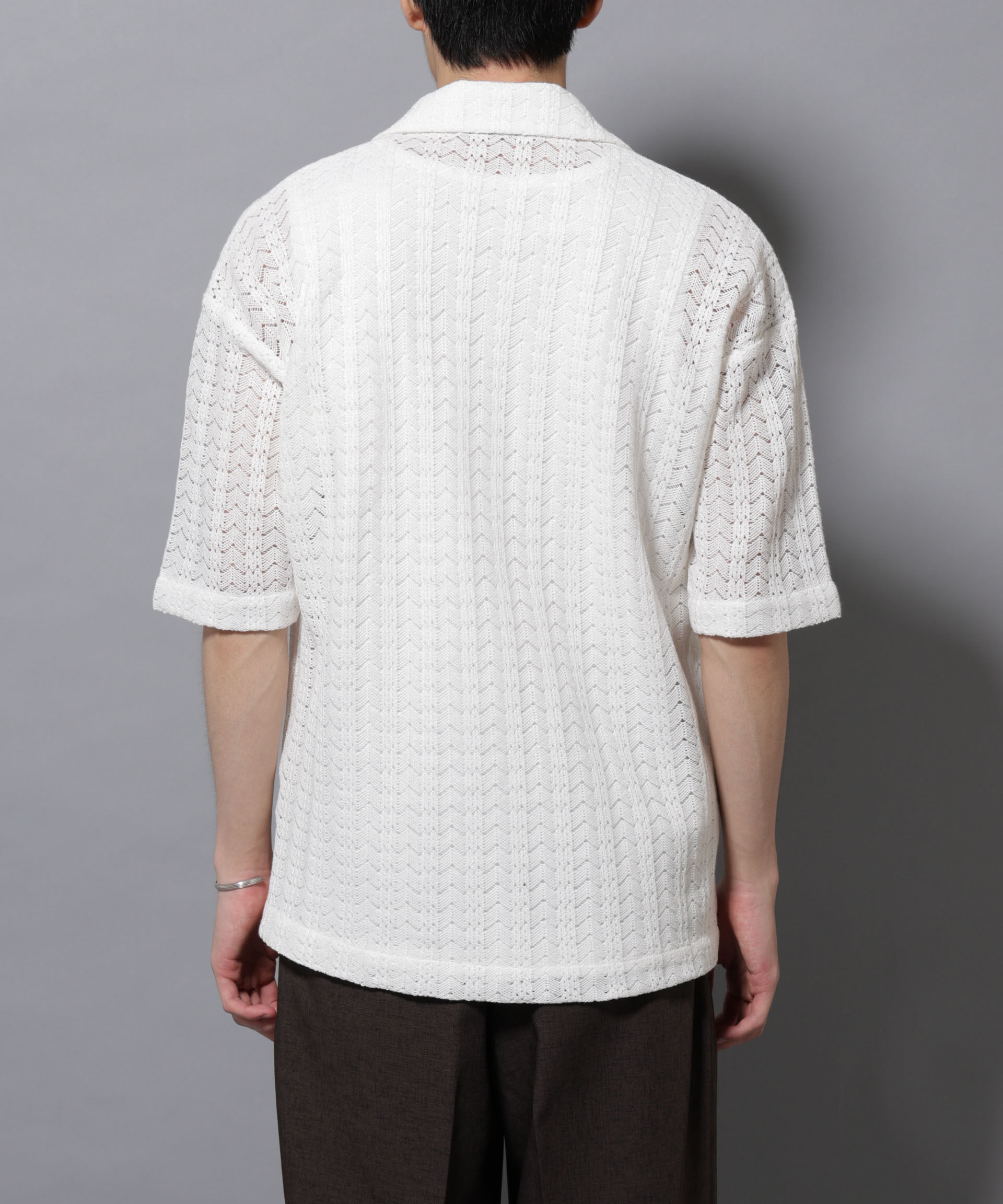 nano･universe「メッシュラッセル スキッパーポロ」|ニット・セーター|