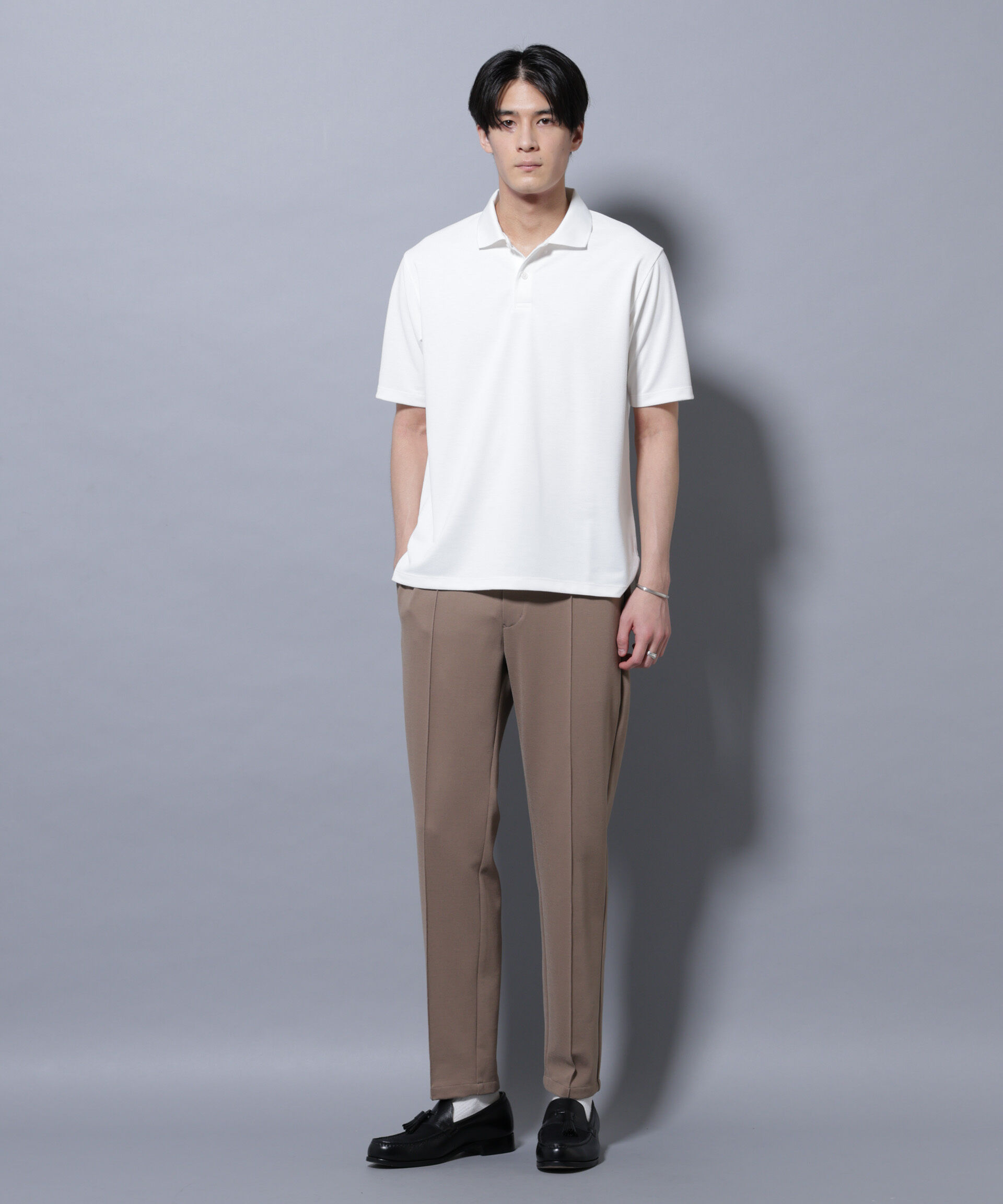 nano･universe「「モダンコンフォートシリーズ」スリムイージースラックス」|チノ|