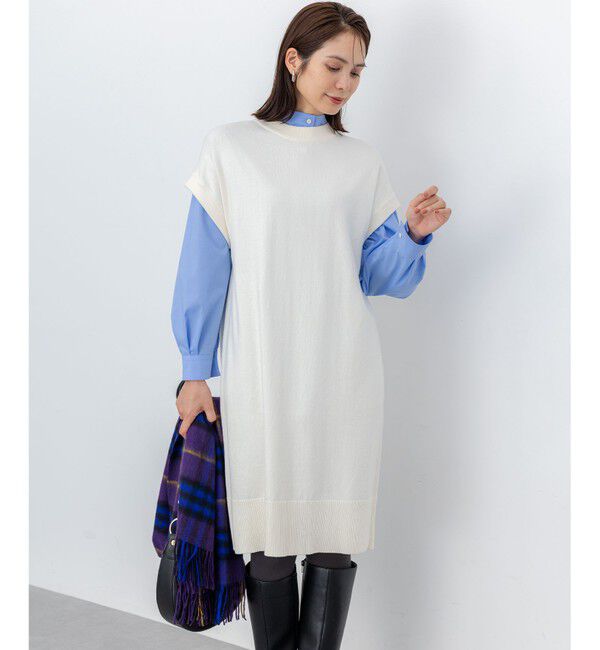 組曲「コットンカシミヤMIXチュニック丈ニットワンピース」|ワンピース|