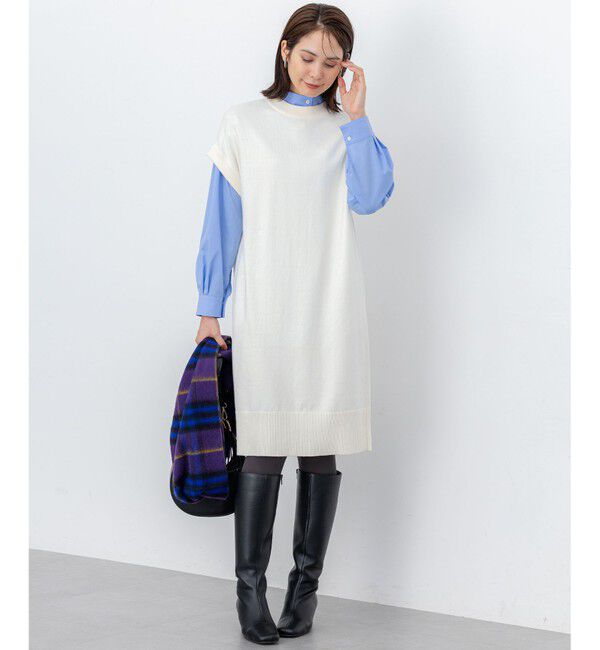 組曲「コットンカシミヤMIXチュニック丈ニットワンピース」|ワンピース|
