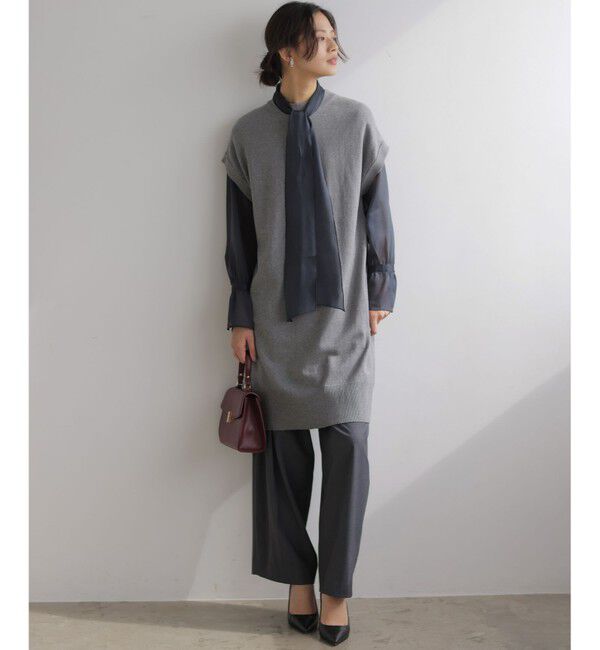組曲「コットンカシミヤMIXチュニック丈ニットワンピース」|ワンピース|