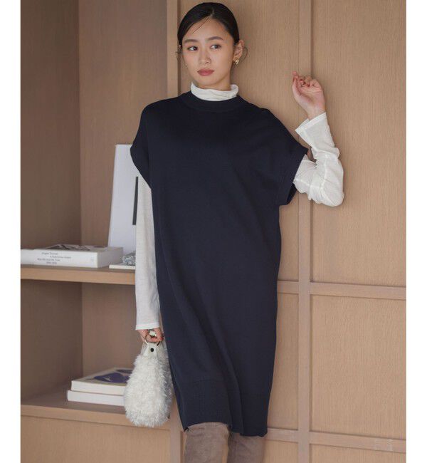 組曲「コットンカシミヤMIXチュニック丈ニットワンピース」|ワンピース|