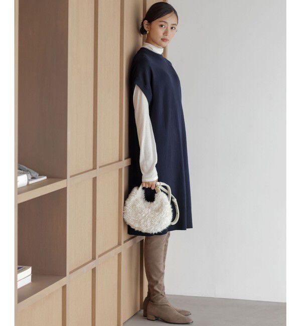 組曲「コットンカシミヤMIXチュニック丈ニットワンピース」|ワンピース|