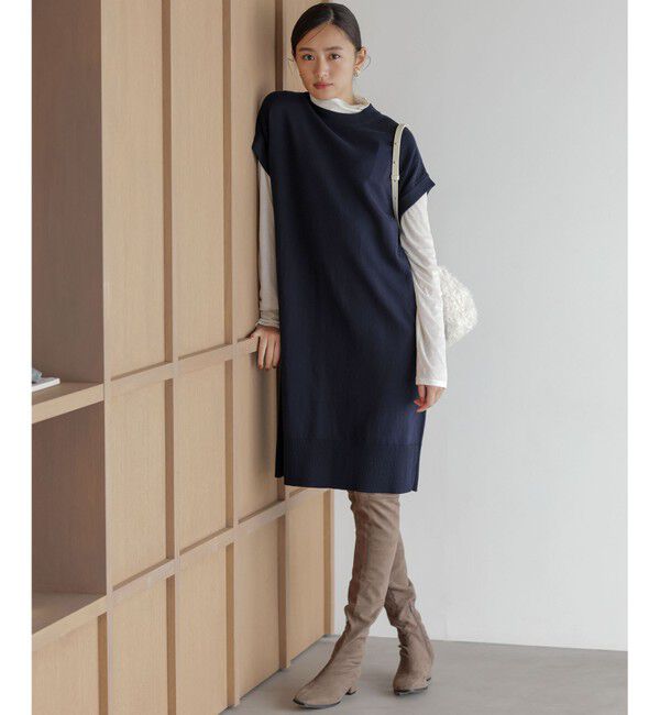 組曲「コットンカシミヤMIXチュニック丈ニットワンピース」|ワンピース|