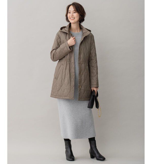 自由区「【洗える】ブライトキルト フード付きコート」|ミリタリー・モッズコート|