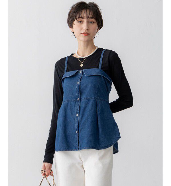 23区「【洗える】ライトダンガリー ビスチェ」|シャツ・ブラウス|インディゴ