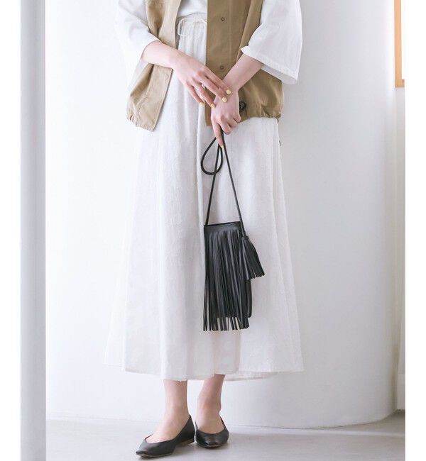 23区「【SLOW/一部店舗限定】コットンジャカード スカート」|スカート|アイボリー系