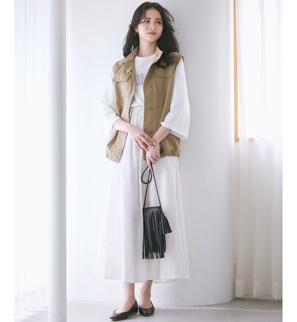 23区「【SLOW/一部店舗限定】コットンジャカード スカート」|スカート|