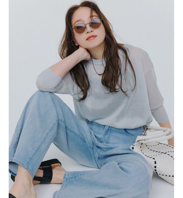 23区「【洗える】シャイニーシアー ボートネック ニット」|ニット・セーター|ｽｶｲﾌﾞﾙ