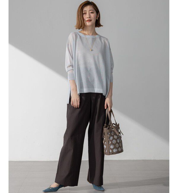 23区「【洗える】シャイニーシアー ボートネック ニット」|ニット・セーター|