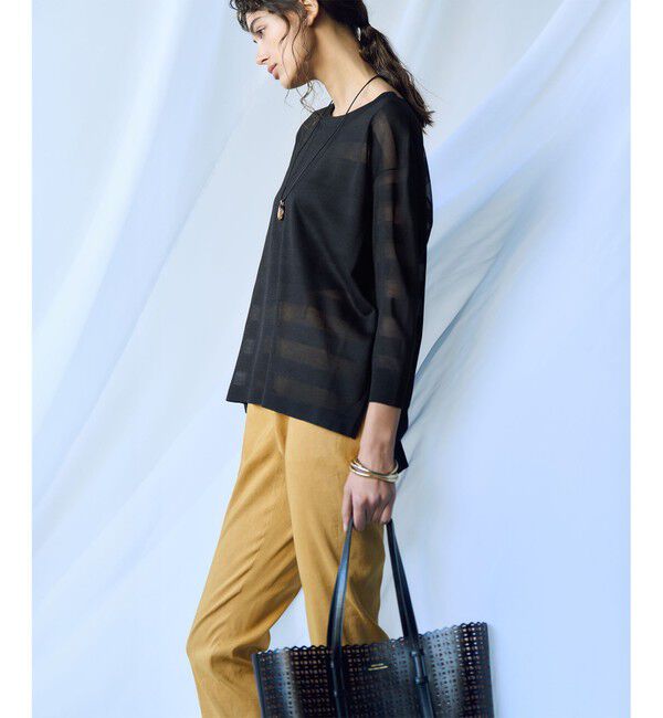 23区「【洗える】シャイニーシアー ボートネック ニット」|ニット・セーター|