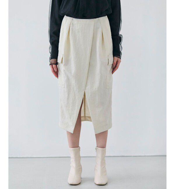 BEIGE,「【洗える】ACANTHUS / カーゴディティールコクーンタックスカート」|スカート|Ecru