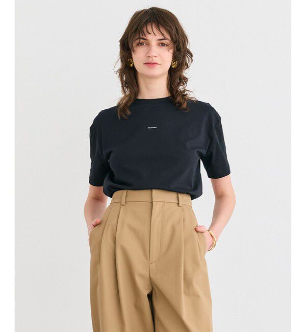 BEIGE,「【洗える】CAMPANULA / メッセージプリントTシャツ」|Tシャツ・カットソー|Black