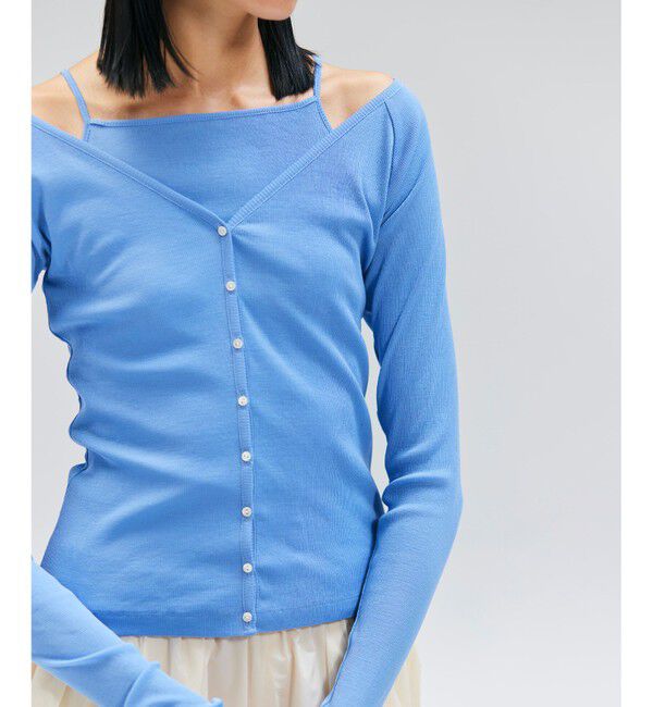 BEIGE,「【洗える・BAILA 10月号掲載】MARINO / 2WAYリブコンパクトカーディガン」|Tシャツ・カットソー|