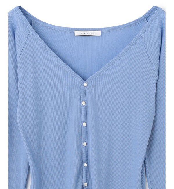BEIGE,「【洗える・BAILA 10月号掲載】MARINO / 2WAYリブコンパクトカーディガン」|Tシャツ・カットソー|