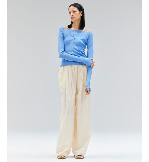 BEIGE,「【洗える・BAILA 10月号掲載】MARINO / 2WAYリブコンパクトカーディガン」|Tシャツ・カットソー|