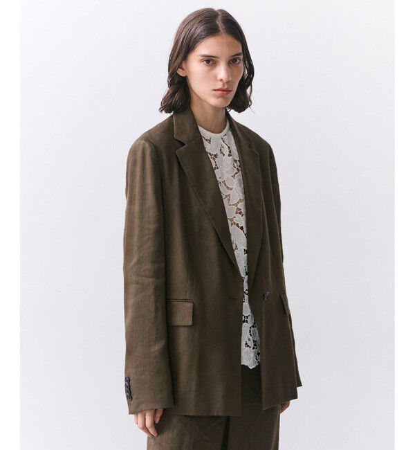 BEIGE,「MICA / リネンブレンドテーラードジャケット」|テーラードジャケット|Khaki