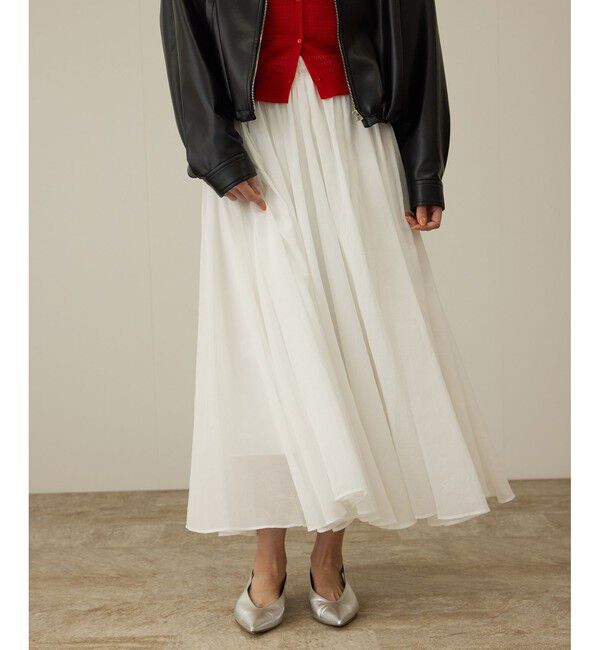 ROPE「コットンオーガンジーシアーボリュームスカート/イージーケア」|スカート|ホワイト(10)