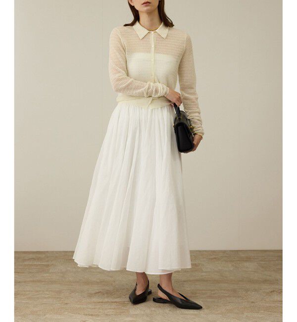 ROPE「コットンオーガンジーシアーボリュームスカート/イージーケア」|スカート|