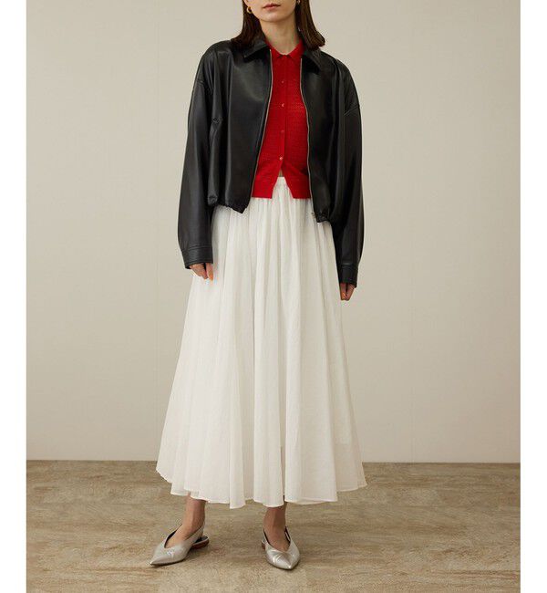 ROPE「コットンオーガンジーシアーボリュームスカート/イージーケア」|スカート|