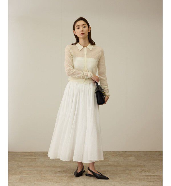 ROPE「コットンオーガンジーシアーボリュームスカート/イージーケア」|スカート|