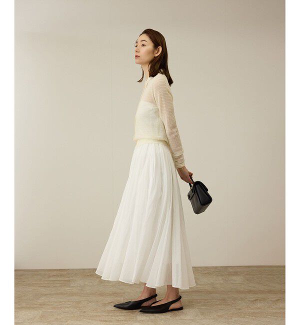 ROPE「コットンオーガンジーシアーボリュームスカート/イージーケア」|スカート|