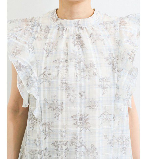 VIS「【洗える】2WAYショルダーシアーチェックブラウス」|シャツ・ブラウス|