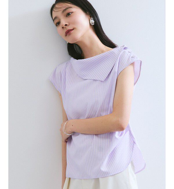 VIS「アシメオフショルブラウス」|シャツ・ブラウス|パープル系(54)