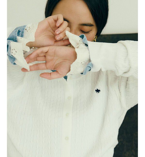 VIS「【POLO BCS】ミニケーブルノーカラーカーディガン」|カーディガン|