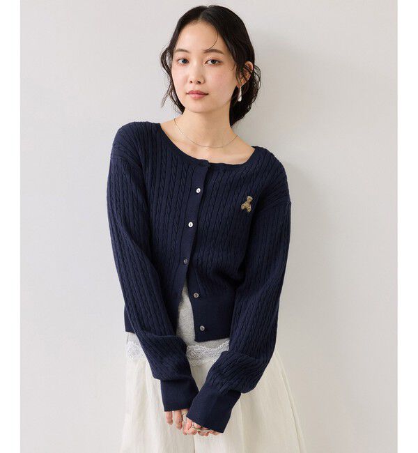 VIS「【POLO BCS】ミニケーブルノーカラーカーディガン」|カーディガン|