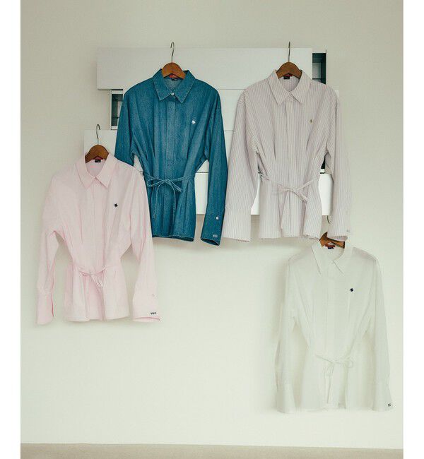 VIS「【POLO BCS】ベルト付きウエストタックシャツ/WEB限定カラー」|シャツ・ブラウス|