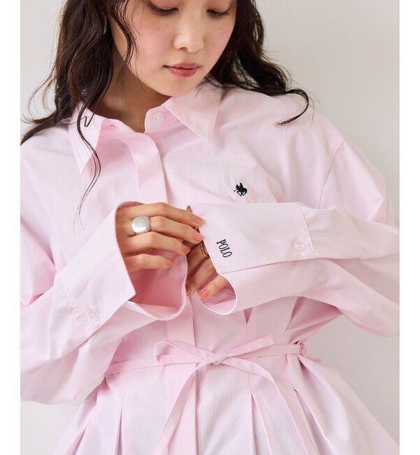 VIS「【POLO BCS】ベルト付きウエストタックシャツ/WEB限定カラー」|シャツ・ブラウス|