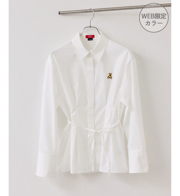 VIS「【POLO BCS】ベルト付きウエストタックシャツ/WEB限定カラー」|シャツ・ブラウス|ホワイト系(11)