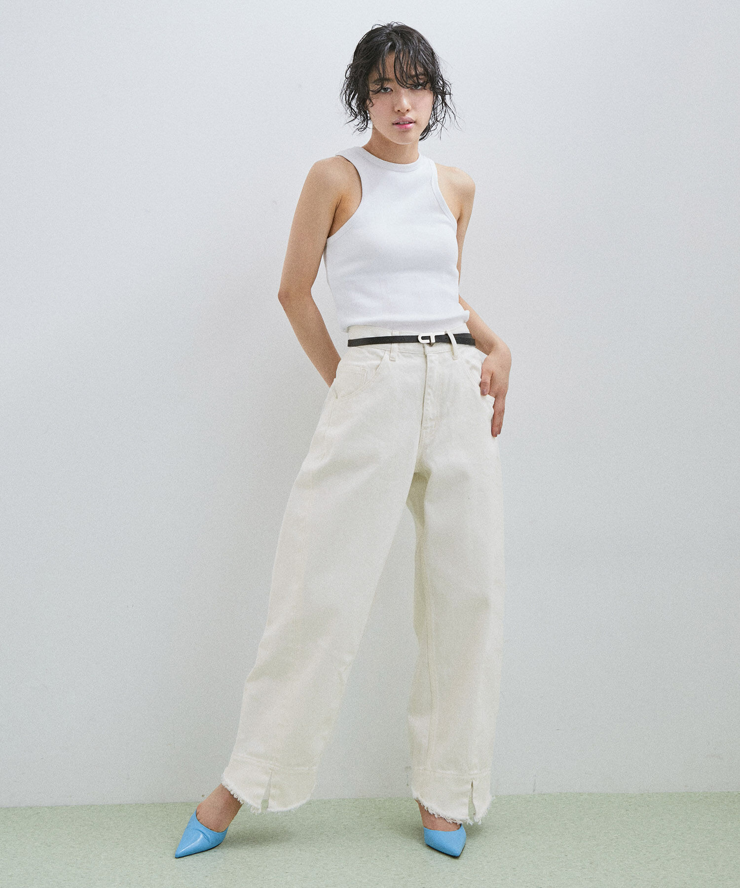 ADAM ET ROPE'「【サステナブル】ルーズフィットアジャストデニム」|デニム|